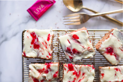 Gluten-free Blondies with a Raspberry Swirl