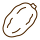 Date fruit icon in warm brown outline style