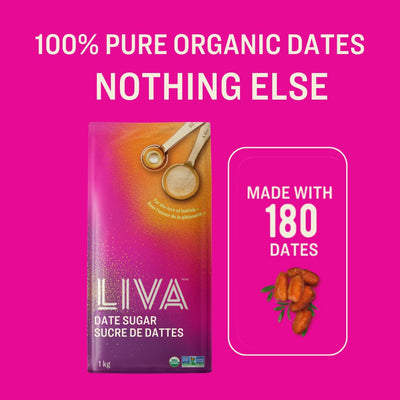 LIVA 100% Pure Organic Date Sugar 1kg