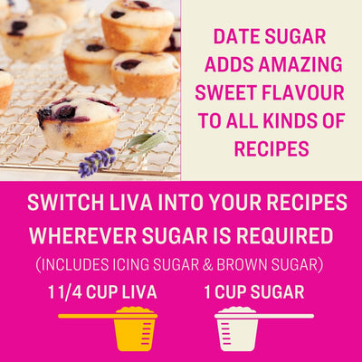 LIVA 100% Pure Organic Date Sugar 1kg