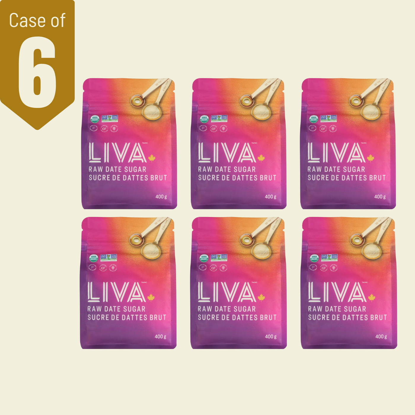 DATE SUGAR, 6 X 400G