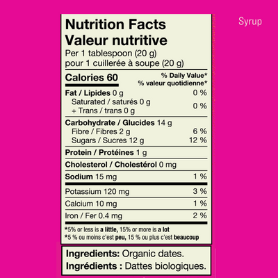 Date Syrup Nutritional Facts